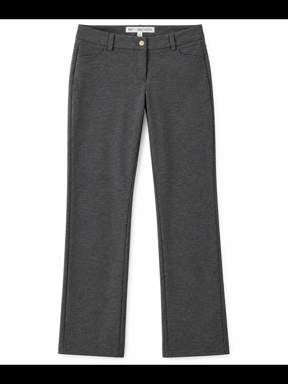 89th & Madison Charcoal Straight-Leg Ponte Pants